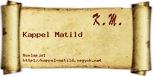 Kappel Matild névjegykártya